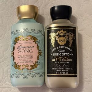 Bath & Body Works Sweetest Song & Bridgerton Body Lotion Set - Blue, Gold, Black